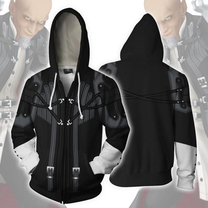 Kingdom Hearts Master Xehanort Hoodies - Zip Up Black Hoodie