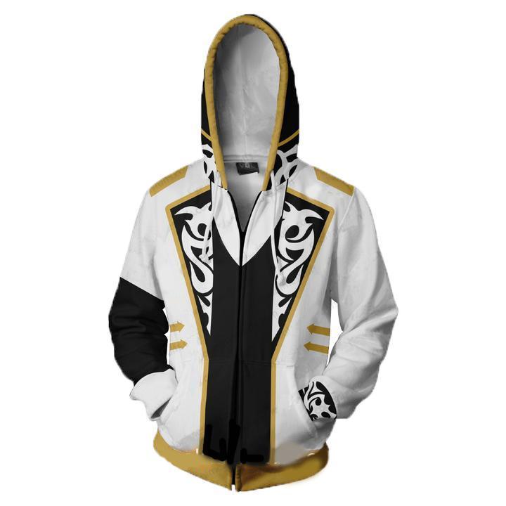 Tekken 7 Claudio Serafino Hoodies - Zip Up White Hoodie