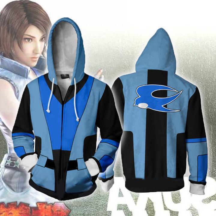Tekken Asuka Kazama Hoodies - Zip Up Tekken Blue Hoodie