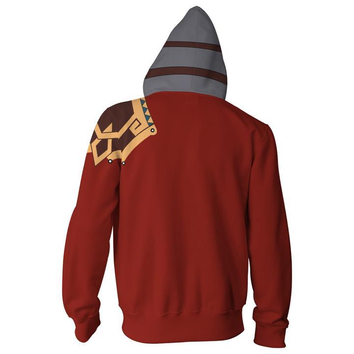 Final Fantasy X Auron Hoodies - Zip Up Red Hoodie