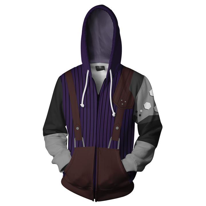 Final Fantasy VII Cloud Strife Hoodies - Zip Up Cloud Strife Hoodie