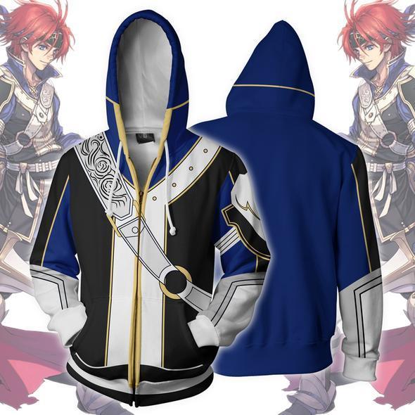 Fire Emblem Hoodies -  Zip Up Fire Emblem Roy Cosplay Hoodie