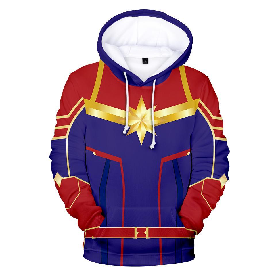 Captain Marvel Hoodie - Carol Danvers Pullover Hoodie