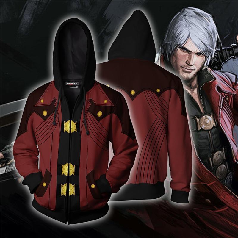 Devil May Cry Hoodie—— Red Dante Alighieri Zip Up Hoodies