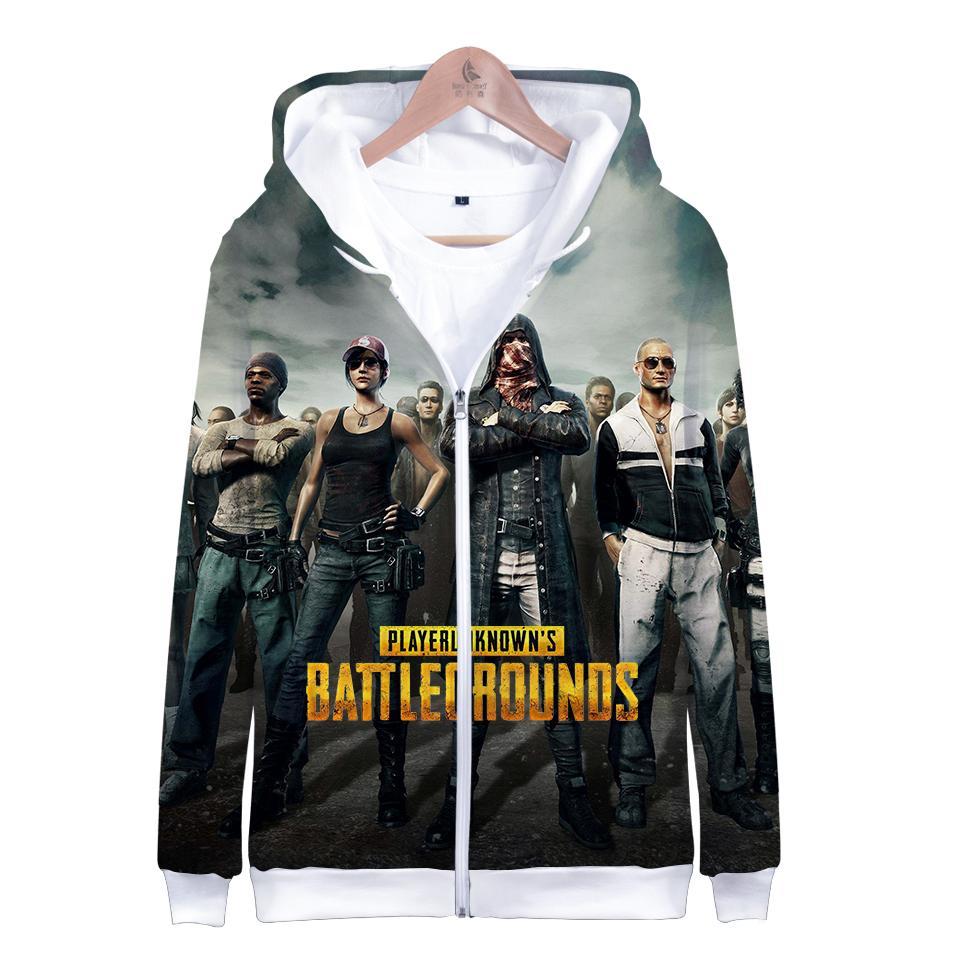 Playerunknown's Battlegrounds Hoodies - Game PUBG 3D Zipper Pullover