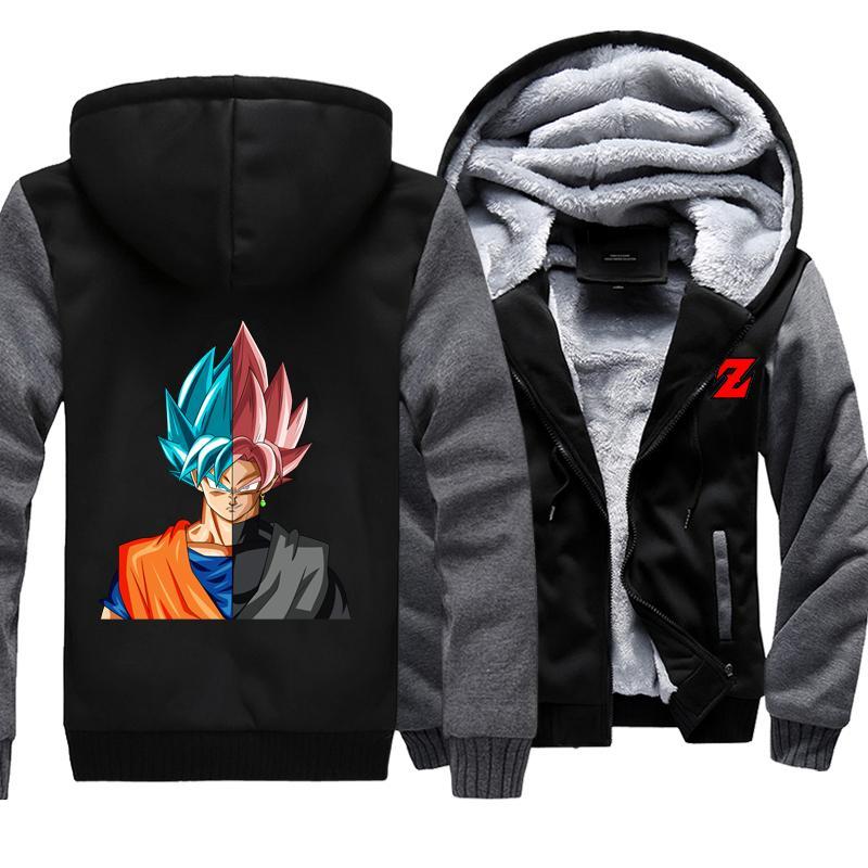 Dragon Ball Z Super Saiyan Jackets - Blue Goku and Goku Rose Black Jacket