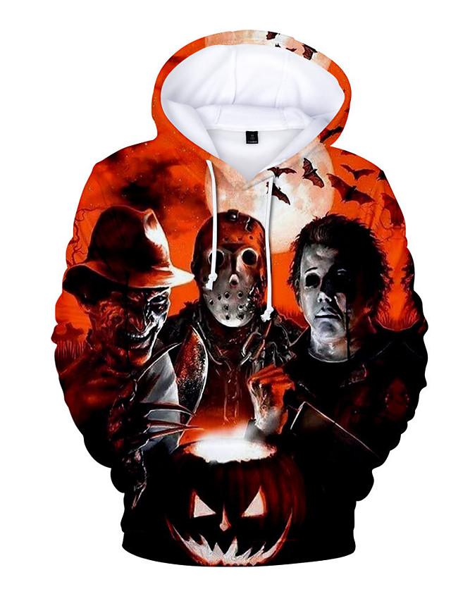 3D Printed Hoodie - Hooded Basic Halloween Pullover