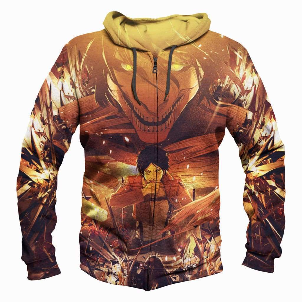 Attack On Titan Hoodis - Pullover Ruins Yellow Hoodie