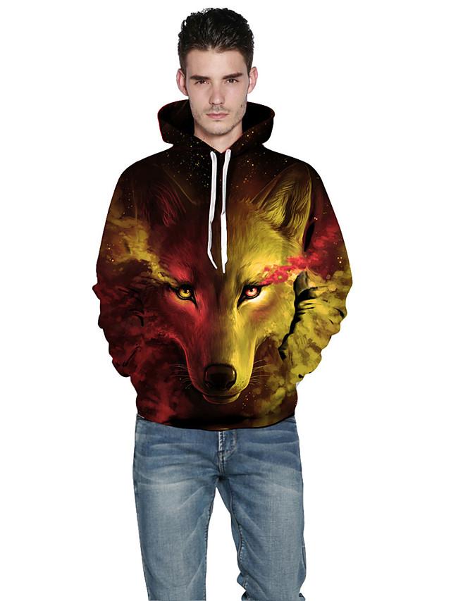3D Printed Wolves Hoodie - Casual Hooded Animal Pullover
