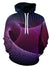 Men's Geometric 3D Print Graphic Stripes Ripples Purple Hoodie