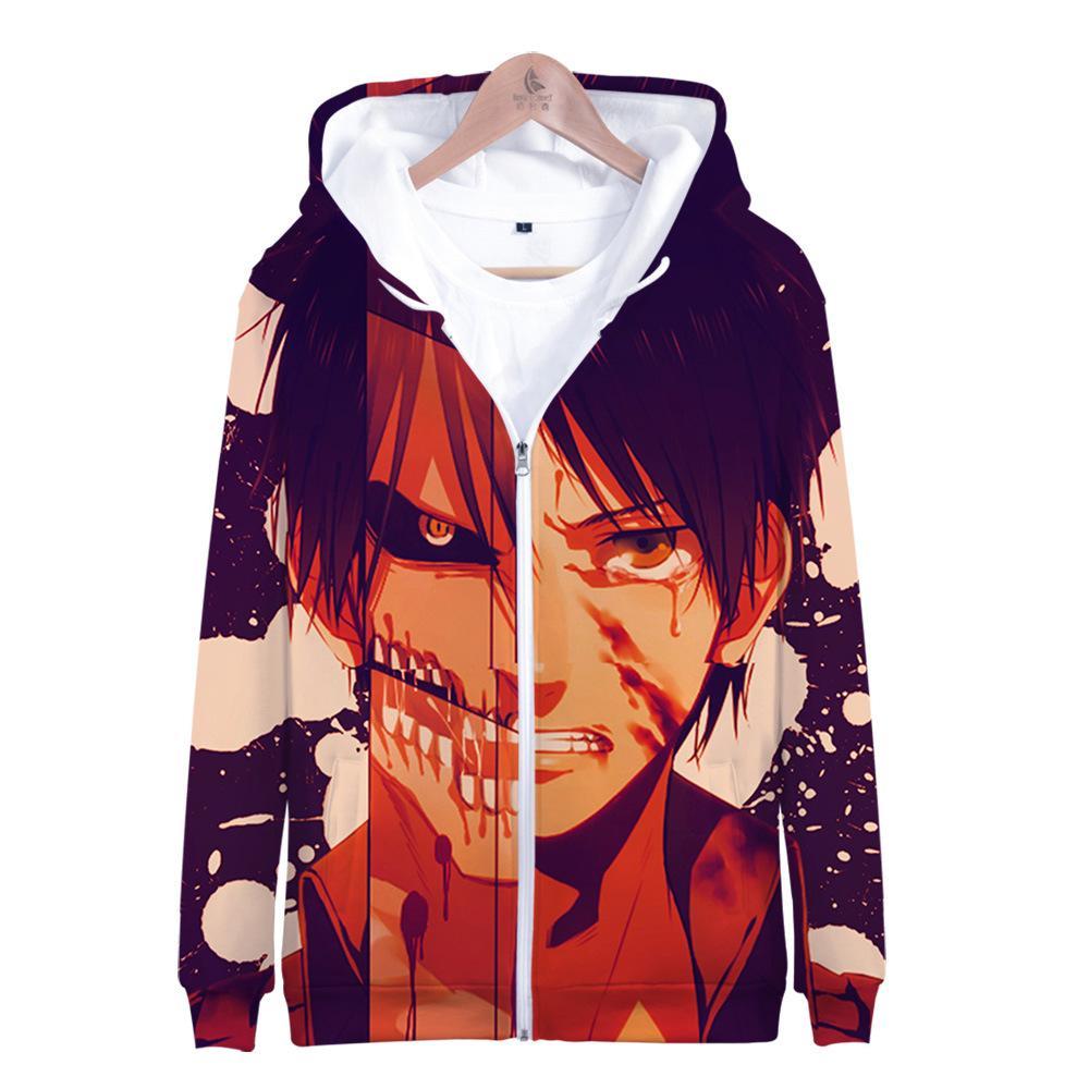 Anime Attack on Titan Zip Hoodie - Shingeki No Kyojin Sweatshirt