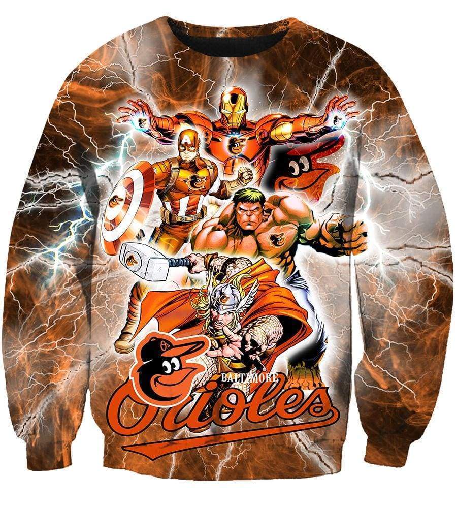 Baltimore Orioles/The Avengers - 3D Hoodie, Zip-Up, Sweatshirt, T-Shirt