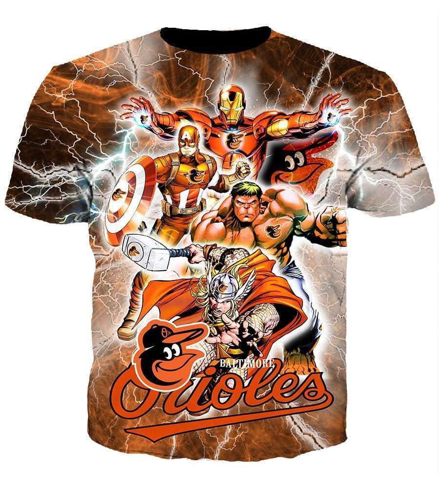 Baltimore Orioles/The Avengers - 3D Hoodie, Zip-Up, Sweatshirt, T-Shirt