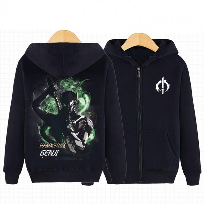 Overwatch Genji Hoodies - Zip Up Black Hoodie