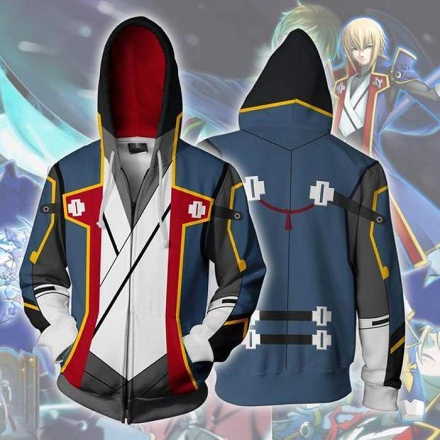 Blazblue Hoodies - Jin Kisaragi Zip Up Hoodie