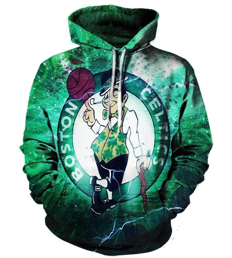 Basketball Boston Celtics Hoodies - Zip Up Green Hoodie