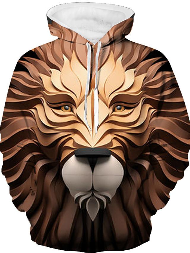 3D Printed Punk & Gothic Hoodie - Exaggerated Wild Animals Pullover