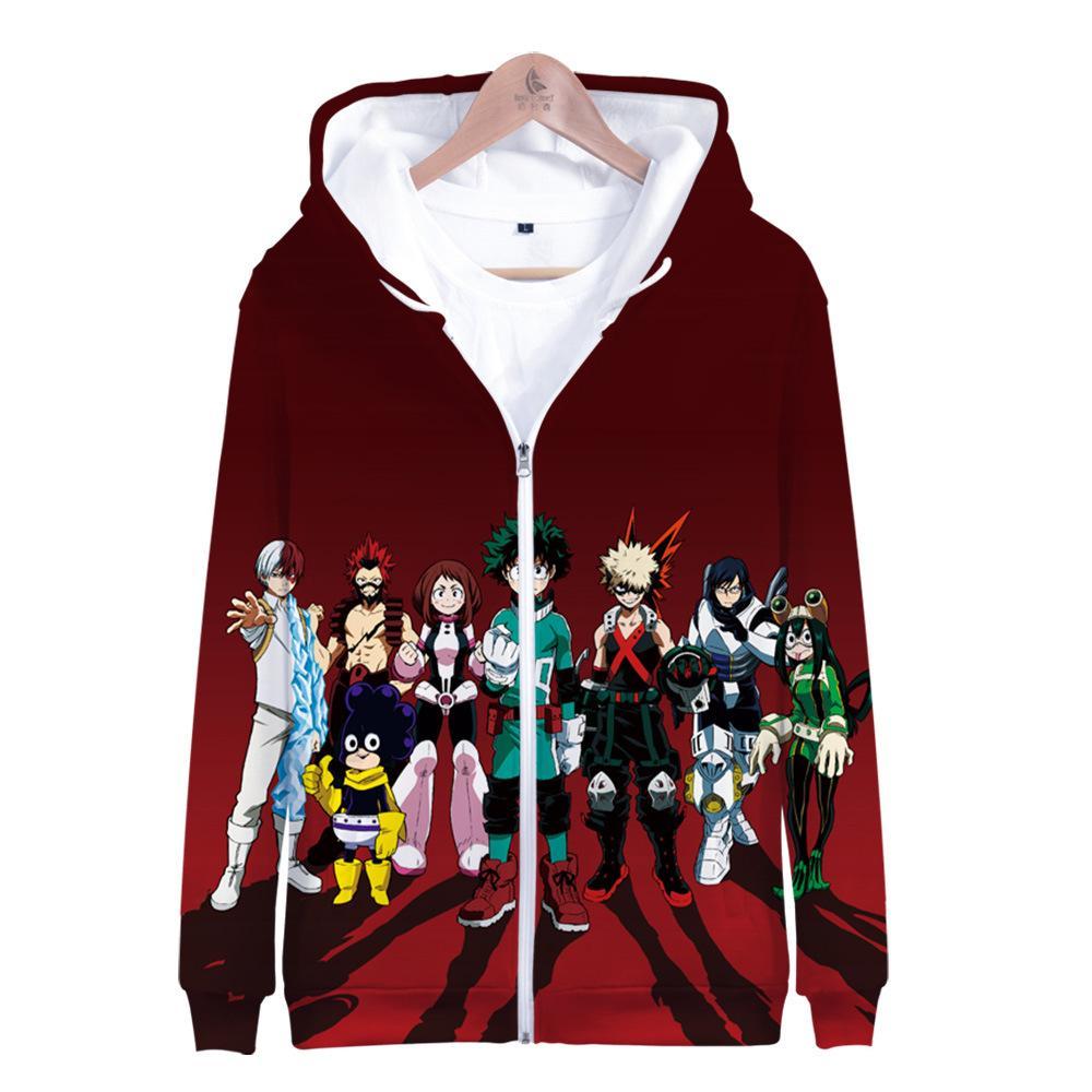 My Hero Academia 3D Printed Zipper Hoodie