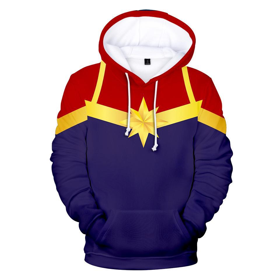 Captain Marvel Hoodie - Carol Danvers Pullover Hoodie