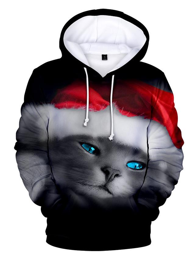 Unisex 3D Printed Christma Cat Hoodie