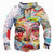 Funny Cage The Elephant Hoodies - Colourful Oil painting Zip Up 3D Hoodie