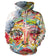 Funny Cage The Elephant Hoodies - Colourful Oil painting Zip Up 3D Hoodie