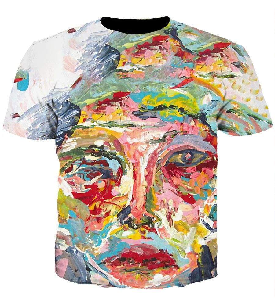 Funny Cage The Elephant Hoodies - Colourful Oil painting Zip Up 3D Hoodie