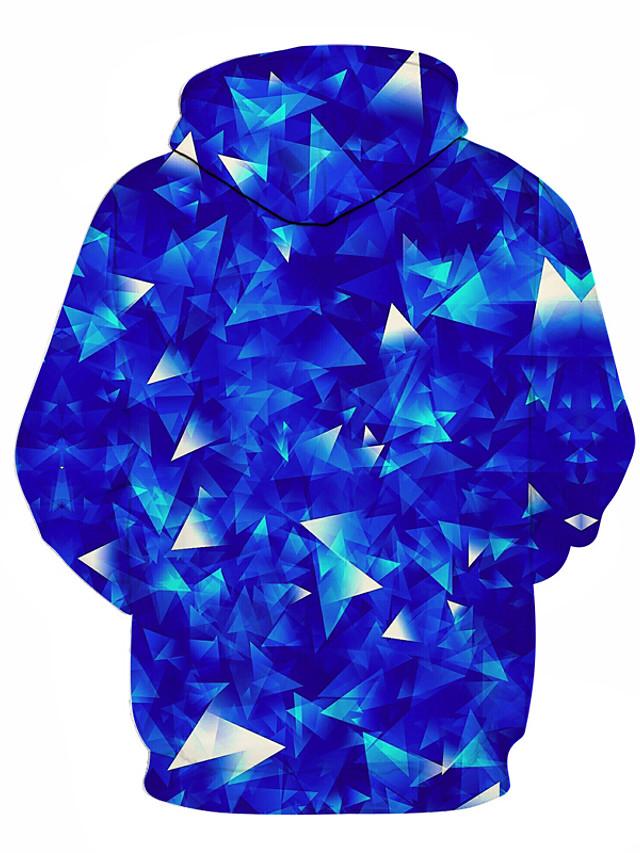 Geometric 3D Printed Hooded Pullover Casual Hoodie