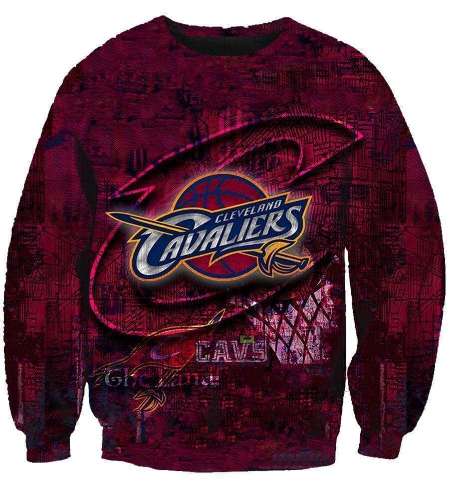 Basketball Cleveland Cavaliers Hoodies - Zip Up Purple 3D Hoodie