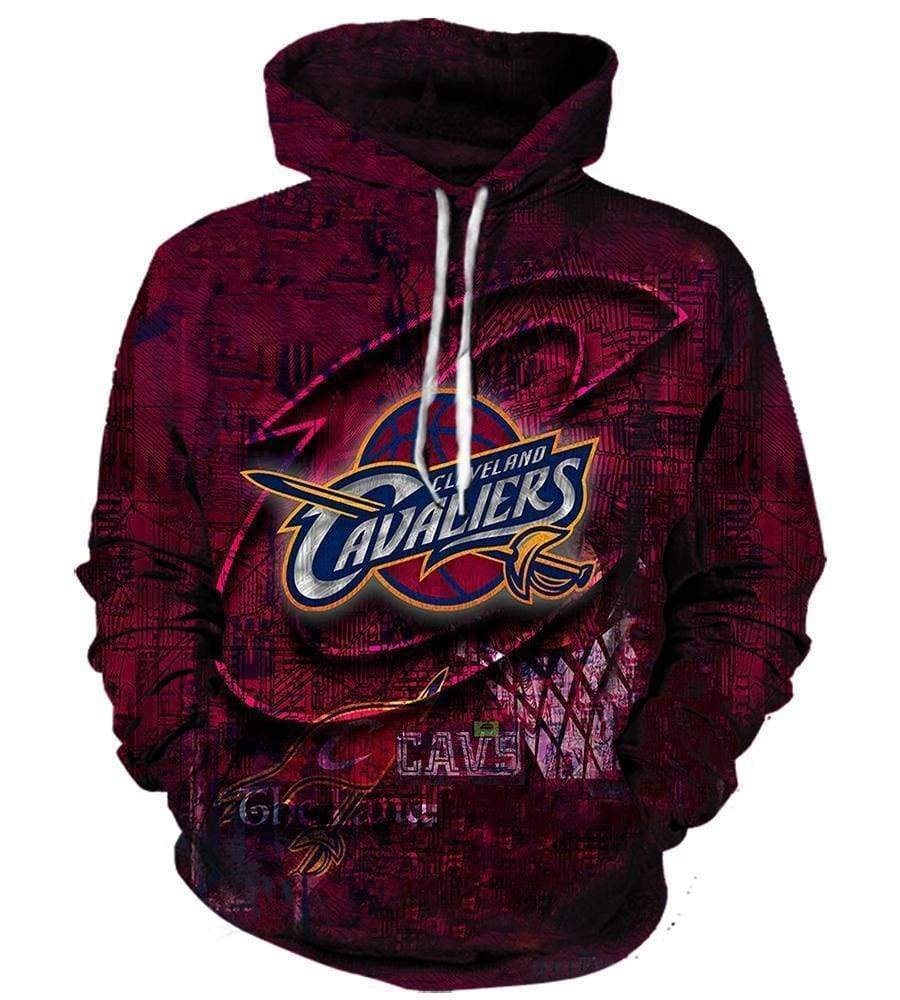 Basketball Cleveland Cavaliers Hoodies - Zip Up Purple 3D Hoodie