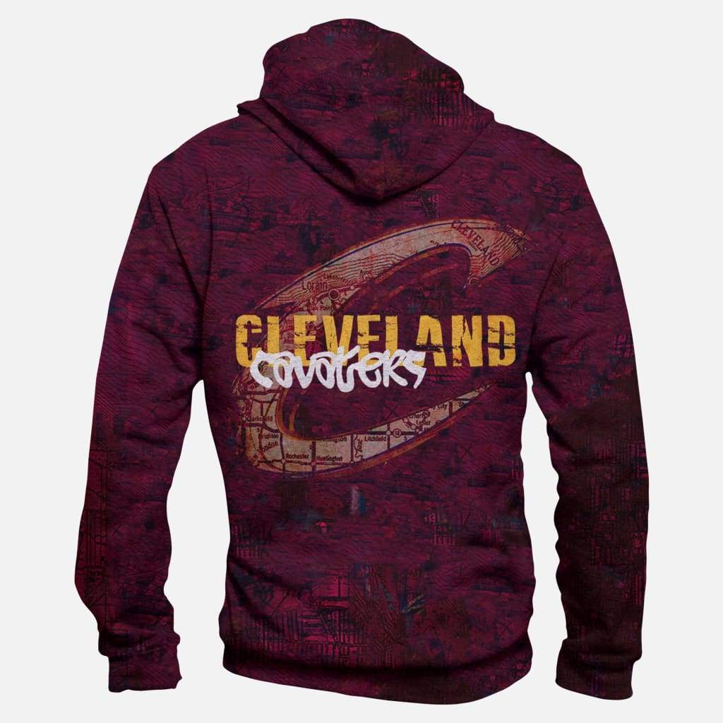 Basketball Cleveland Cavaliers Hoodies - Zip Up Purple 3D Hoodie