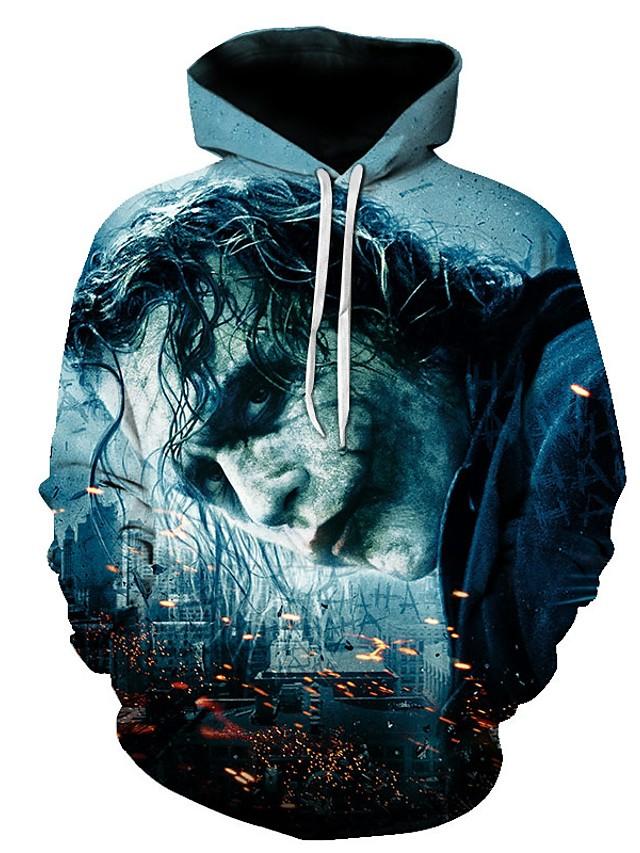 3D Printed Movie Character Hoodie - Hooded Geometric Active Pullover