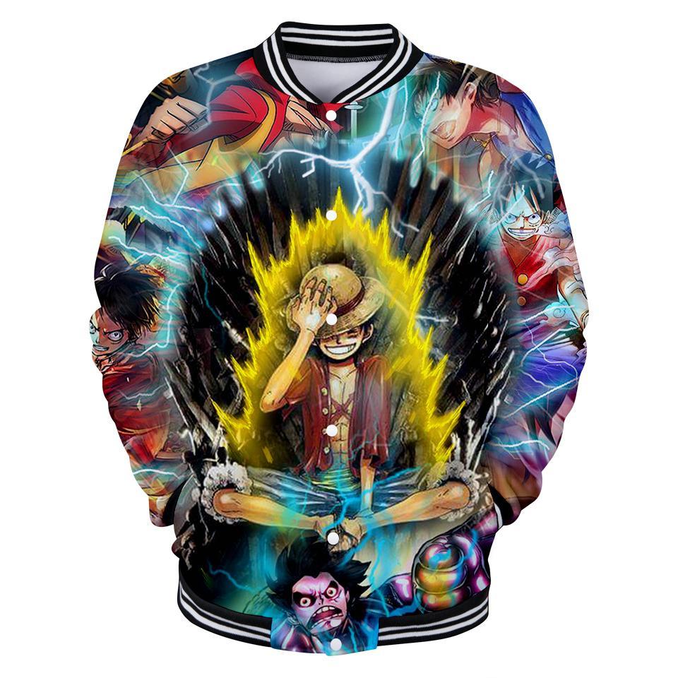 Fashion One Piece Luffy Baseball Jacket - 3D Hip Hop Hoodies