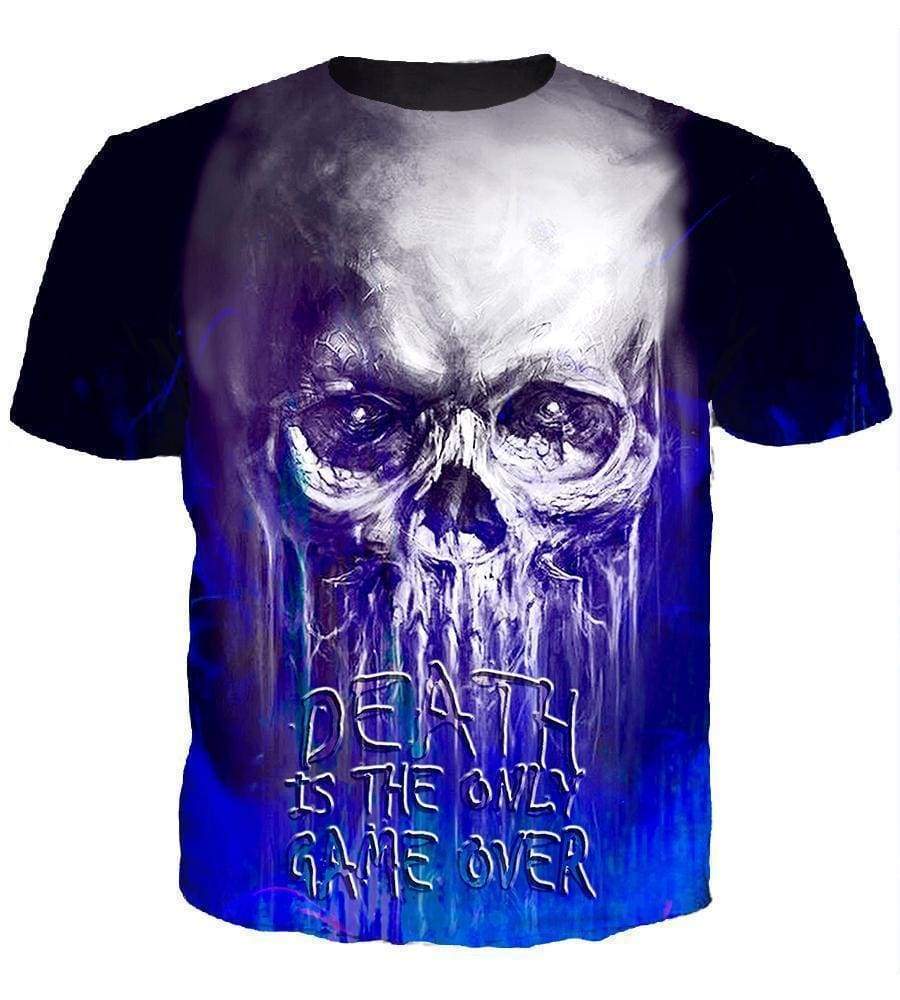 Copy of Funny Death Is The Only Game Over Hoodies - Zip Up White Skull Hoodie