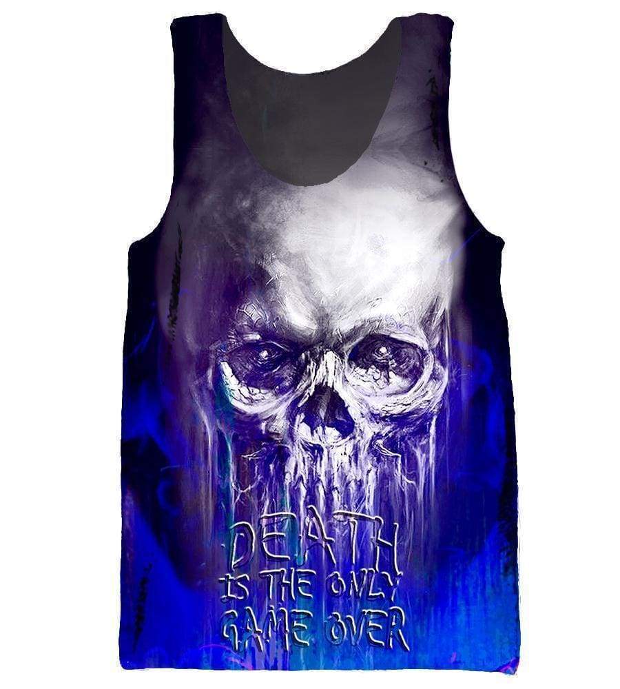 Funny Death Is The Only Game Over Hoodies - Zip Up White Skull Hoodie