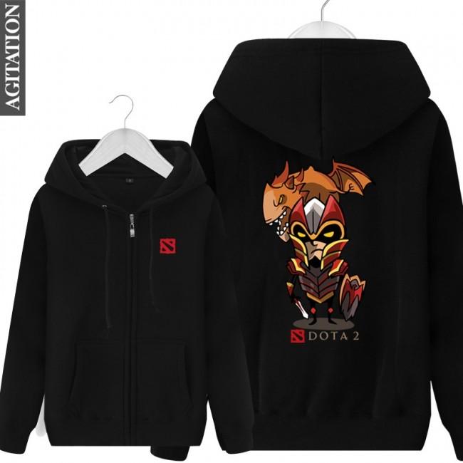 DOTA 2 Dragon Knight Hoodies - Zip Up Grey Hoodie