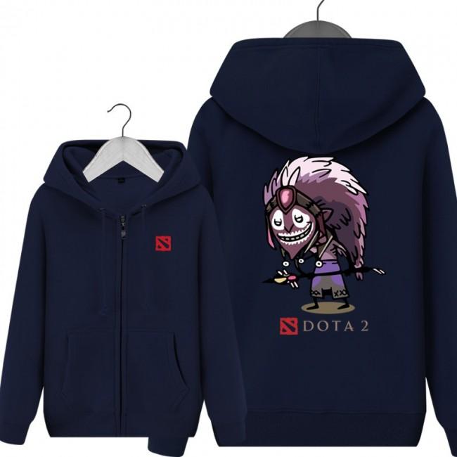 DOTA 2 Dazzle Printed  Hoodies - Zip Up Blue Hoodie