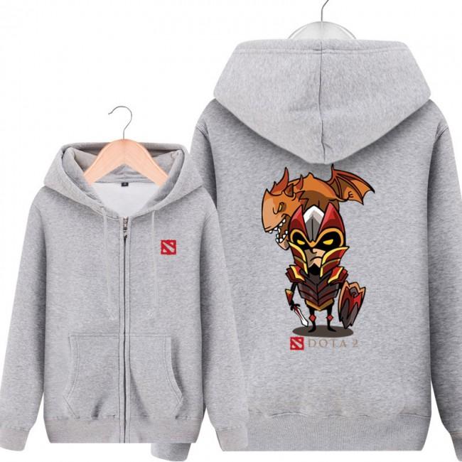 DOTA 2 Dragon Knight Hoodies - Zip Up Grey Hoodie