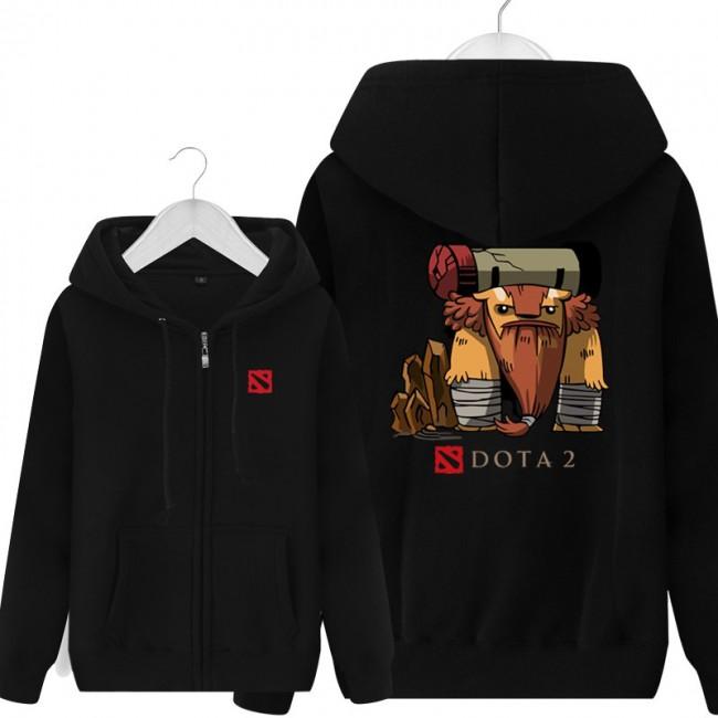 DOTA 2 Earthshaker Hoodies - Zip Up Black  Hoodie