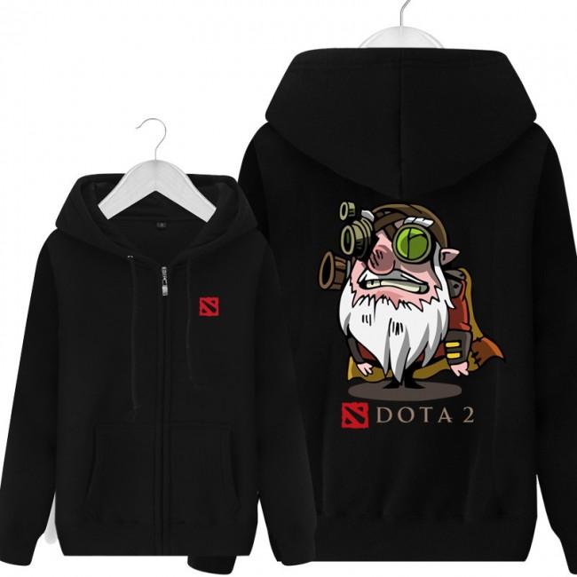 DOTA 2 Hero Sniper Hoodies - Zip Up Black Hoodie