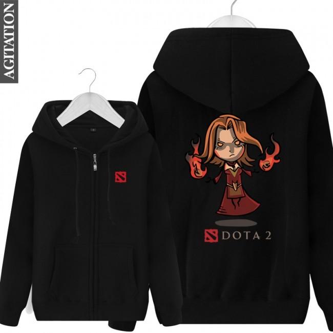 DOTA 2 Lina Hoodies - Zip Up Red Hoodie