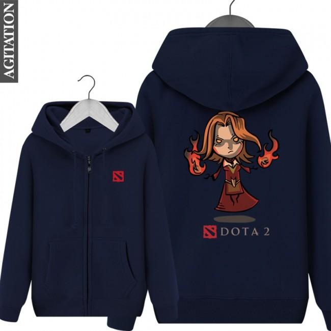 DOTA 2 Lina Hoodies - Zip Up Red Hoodie