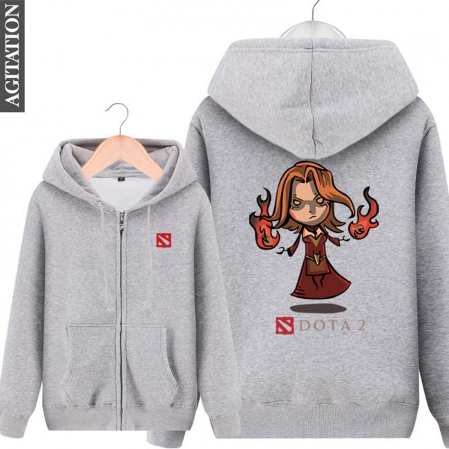 DOTA 2 Lina Hoodies - Zip Up Red Hoodie