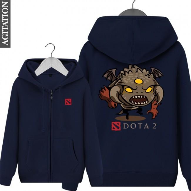 DOTA 2 Roshan  Hoodies - Zip Up Black Hoodie