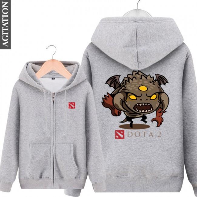 DOTA 2 Roshan  Hoodies - Zip Up Black Hoodie