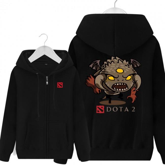 DOTA 2 Roshan  Hoodies - Zip Up Black Hoodie