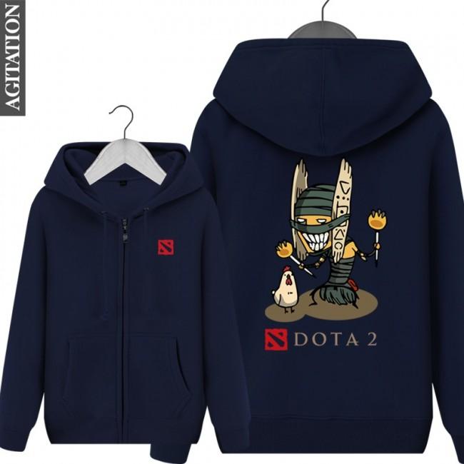 DOTA 2 Shadow Shaman Rhasta Hoodies - Zip Up Grey Hoodie