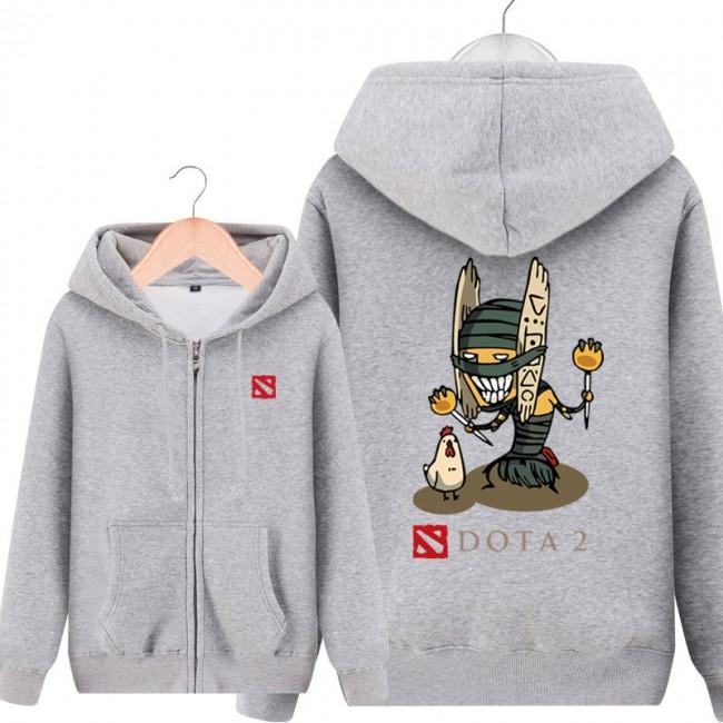 DOTA 2 Shadow Shaman Rhasta Hoodies - Zip Up Grey Hoodie