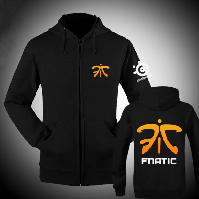 DOTA 2 Team Fnatic Logo  Hoodies - Zip Up Black Hoodie