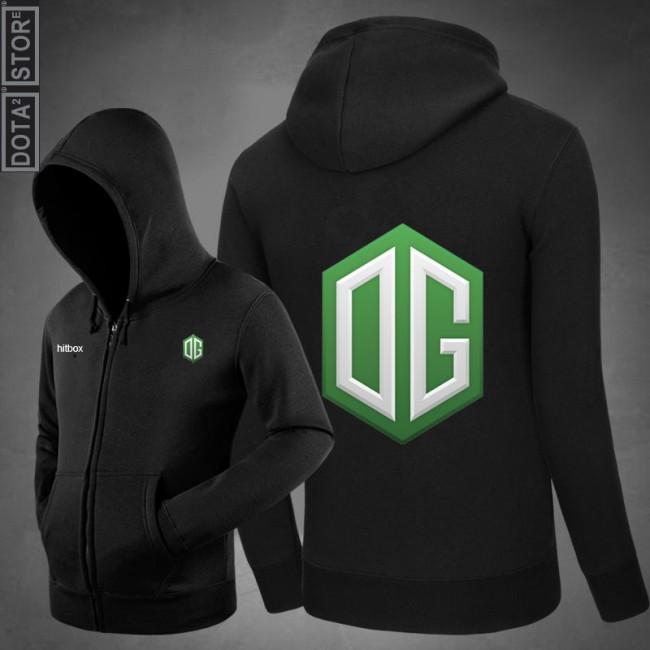 DOTA 2 Team OG Design Hoodies - Zip Up Black Hoodie